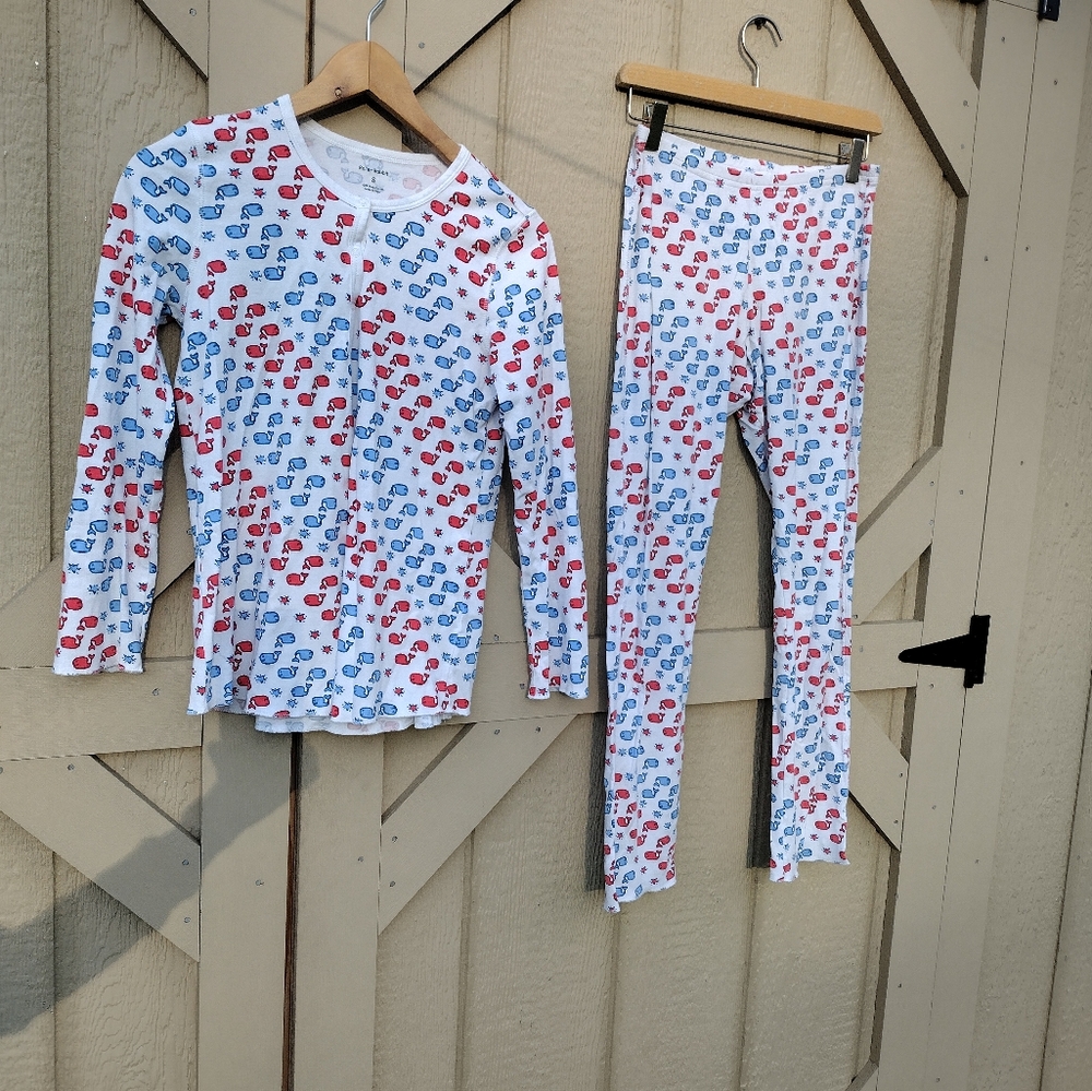 Fourth of July Roller Rabbit, Red White And Blue Whales, Pajamas Set
